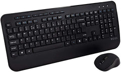 V7 Draadloos Toetsenbord en Muis Combo | 2.4GHz Wireless | Ergonomisch | Plug & Play | QWERTY (UK) – Zwart