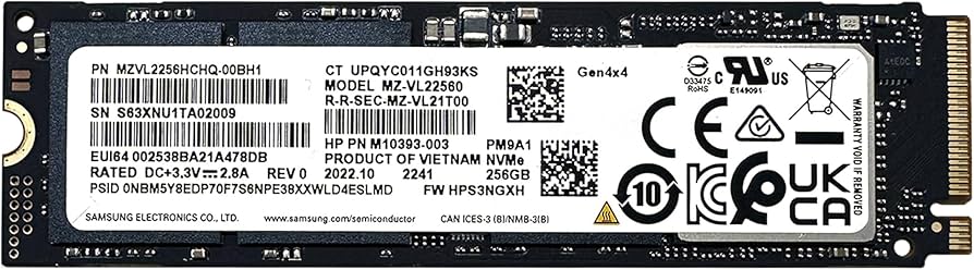 Samsung 256GB NVMe SSD M.2 PCIe (MZ-VL22560) Laptop Solid State Drive Hoofdafbeelding