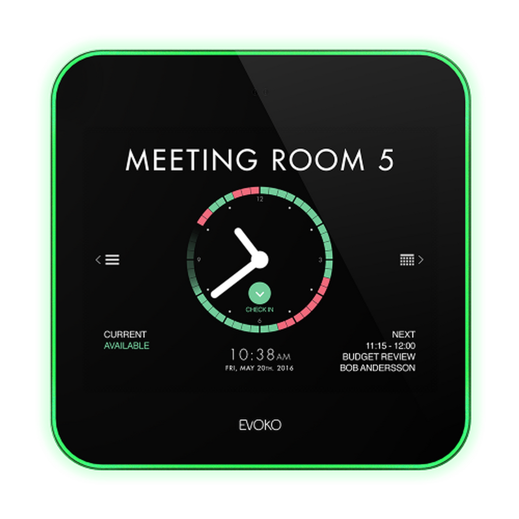 Evoko Liso Room Manager | 8 inch Touch Display | LED Statusring | PoE | WiFi | Vergaderruimte Planningssysteem