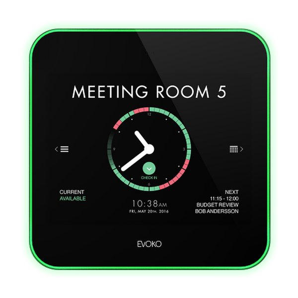 Evoko Liso Room Manager | 8 inch Touch Display | LED Statusring | PoE | WiFi | Vergaderruimte Planningssysteem