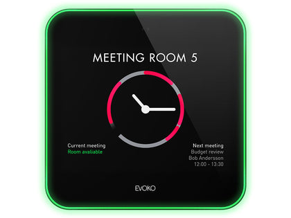 Evoko Liso Room Manager | 8 inch Touch Display | LED Statusring | PoE | WiFi | Vergaderruimte Planningssysteem