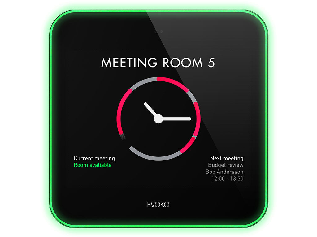 Evoko Liso Room Manager | 8" Touch Display | LED Statusring | PoE | WiFi | Vergaderruimte Planningssysteem