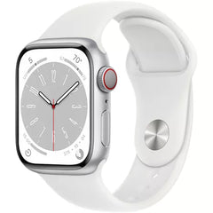 Apple Watch series 8 45mm LTE Silver SS Stainless Steel/White Sport Band