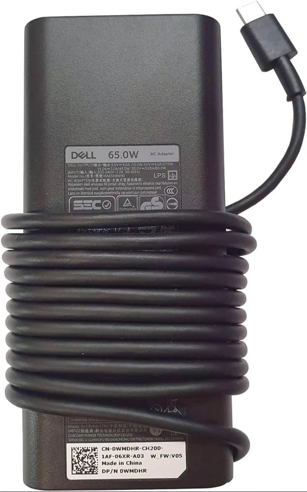 DELL Oplader 65W  USB-C Laptop Oplader | Originele Laptop Voedingsadapter Hoofdafbeelding