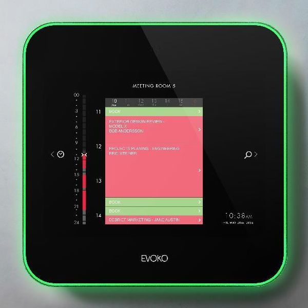 Evoko Liso Room Manager | 8 inch Touch Display | LED Statusring | PoE | WiFi | Vergaderruimte Planningssysteem